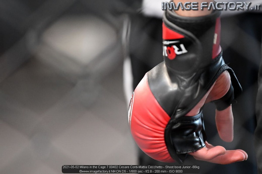 2021-05-02 Milano in the Cage 7 00402 Cesare Conti-Mattia Cecchetto - Shoot boxe Junior -66kg